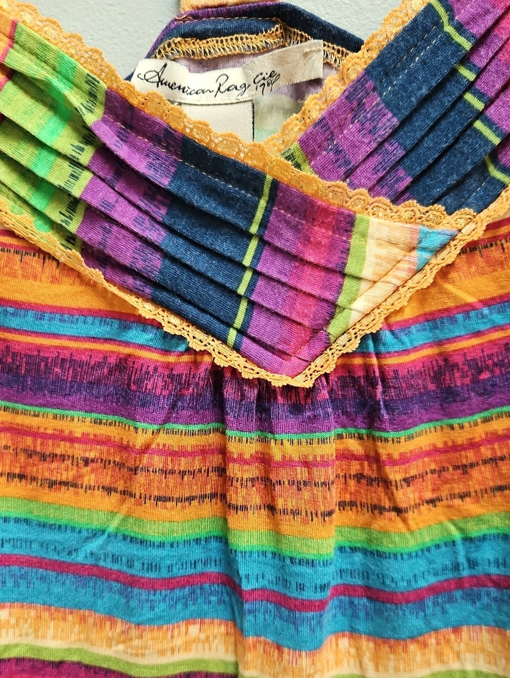 American Rag Colorful Striped Racerback Tank Top Medium - Picture 7 of 10